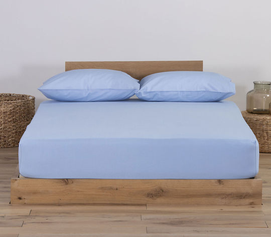 Nef-Nef Homeware King Size 180x200+35cm cu Elastic Jersey 564 Sky