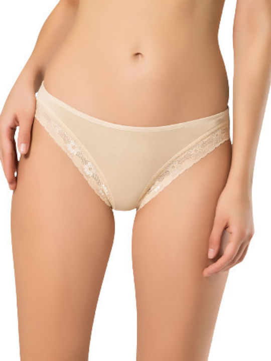 Namaldi Cotton Women's Slip with Lace Beige