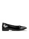 Envie Shoes Damen Ballerinas Spitz zulaufend aus Lackleder in Schwarz Farbe