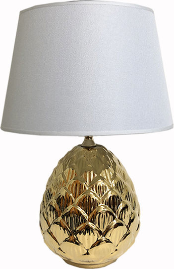 Art et Lumiere Ceramic Table Lamp with White Shade and Gold Base