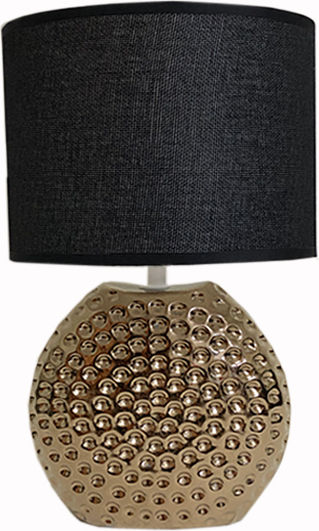 Art et Lumiere Produs Ceramică Lampă de masă cu Abajur Negru și Bază Auriu