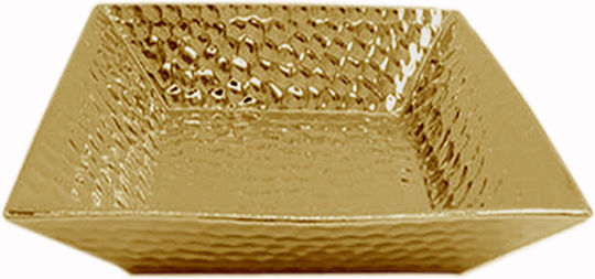 Art et Lumiere Decorative Platter Square Ceramics Χρυσή 1pcs 29.5x29.5x6εκ.