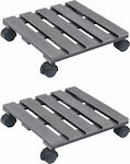 vidaXL Plant Trolleys Plastic Post Support Wheeled 2pcs