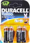 Duracell Turbo Αλκαλικές Μπαταρίες AAA 1.5V 4τμχ