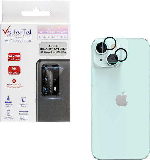 Volte-Tel 0.25mm 3D Curved Camera Protection Tempered Glass Black for the iPhone 13 / 13 mini