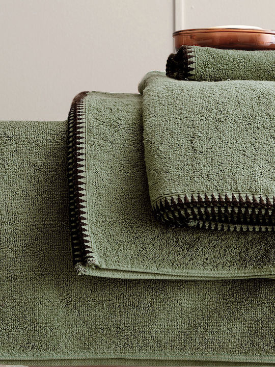 Palamaiki 3pc Bath Towel Set Brooklyn Olive Weight 500gr/m²