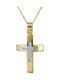 Damen Gold Kreuz 14K mit Kette