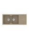 Sanitec Classic Drop-In Spüle aus Verbundgranulat B115xT50cm Granite Taupe