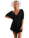 AngelSin MS42155-2 Damen Mini Kleid Strand Schwarz