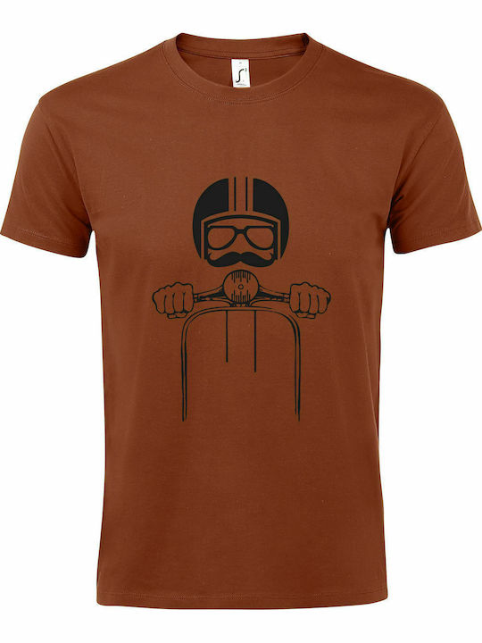 Tshirt unisex "Vespa-Fahrer", terracotta