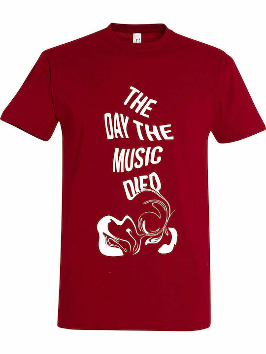 Tshirt Unisex "The Day The Music Died" Dark Red