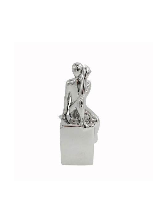 Art et Lumiere Decorativ Statuetă din Metal în Argint 7.5x7x20cm 1buc