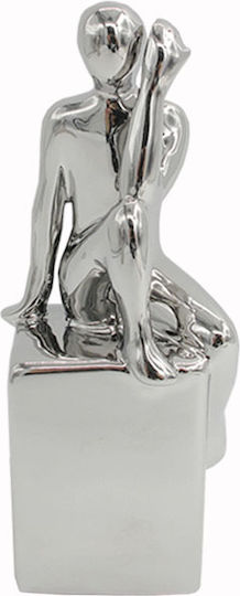Art et Lumiere Decorative Statuette made of Metal in Silver 7.5x7x20cm 1pcs