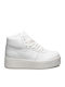 Thrive Damen Flatforms Stiefel Weiß
