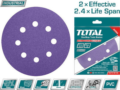 Total Orbital Sander Sheet K120 / K40 / K60 / K80 with 8 Holes 150x150mm 10pcs