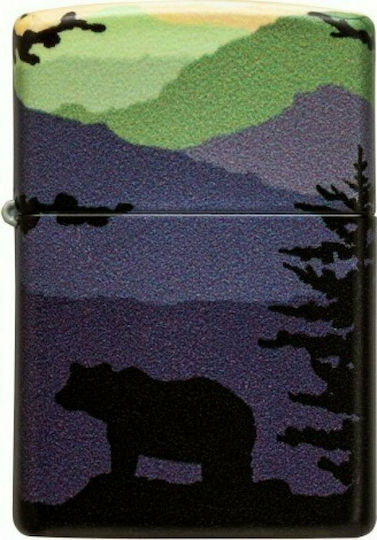 Zippo Bear Landscape Design Brichetă Rezistentă La Vânt Cu Flacără Violetă Culoare