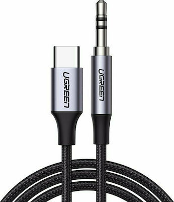 Ugreen Braided USB 2.0 Cable USB-C male - 3.5mm male Μαύρο 1m (20192)
