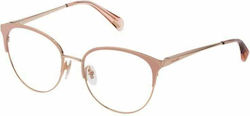 Police Eyeglass Frame Cat Eye Pink VPL843 300Y