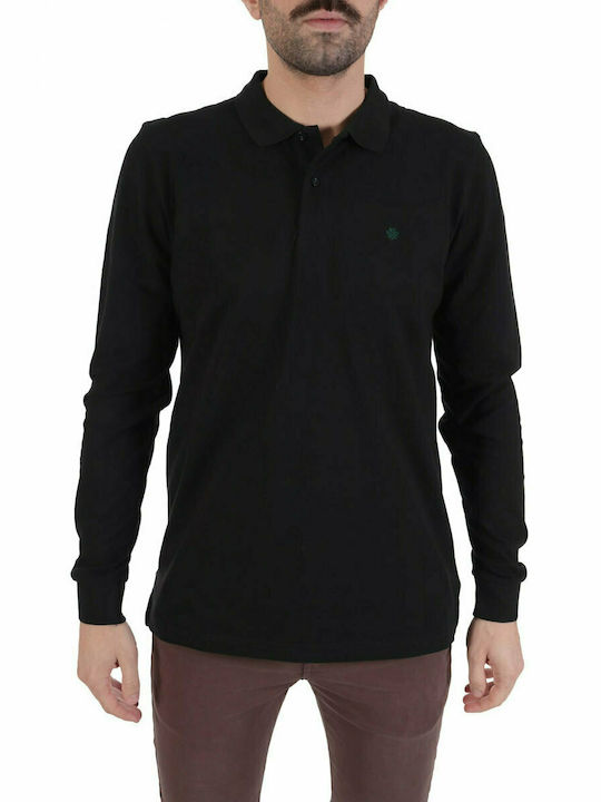 Dors Men's Long Sleeve Blouse Polo Black