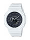 Casio G-Shock Uhr Chronograph Batterie mit Weiß Kautschukarmband