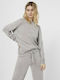 Vero Moda Women's Long Sleeve Sweater with Hood Light Grey Melange