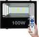 Spot Light Στεγανός Ηλιακός Προβολέας LED 100W Ψυχρό Λευκό 6000K με Τηλεχειριστήριο IP65