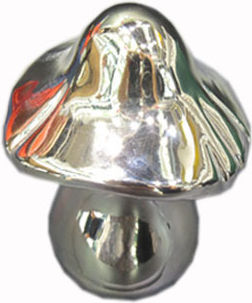 Art et Lumiere Decorative Mushroom made of Ceramic Material Silver 9x9x10cm 1pcs