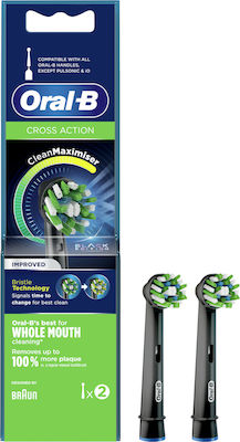 Oral-B Cross Action CleanMaximiser Electric Toothbrush Replacement Heads Black Edition Black 2pcs