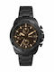 Fossil Ανδρικό Ρολόι 50mm Χρονογράφος Μπαταρίας με Μαύρο Μεταλλικό Μπρασελέ