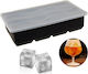 Silicone Ice Cube Tray 8 Slots with Lid Black WX-0020065