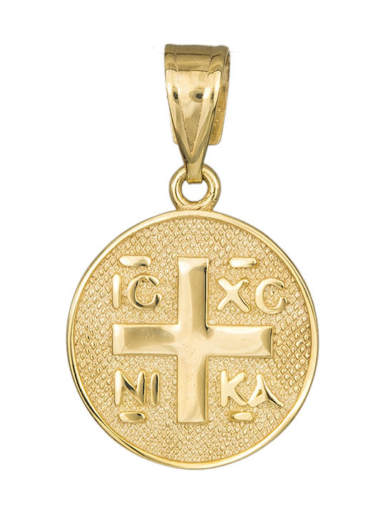 Pendant Kids Talisman Double Sided Constantine from Gold 9K 035498