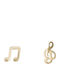 Note & Clef Kids Earrings Studs from Gold 9K