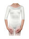 Dance & Football 2153 Kids Bodysuit Μπαλέτου με Μανίκι 3/4 White