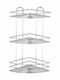 Tekno-Tel 455.BK023/ST Γωνιακή Επιτοίχια Ραφιέρα Μπάνιου Inox με 3 Ράφια 27x19x46cm Ασημί