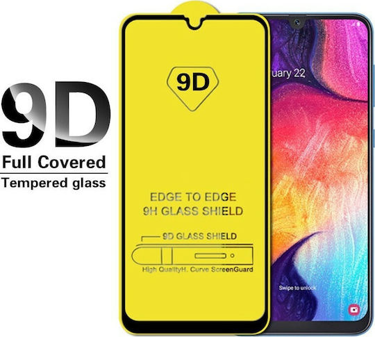 Black 9D Adeziv complet Full Face Tempered Glass (Galaxy A30s)