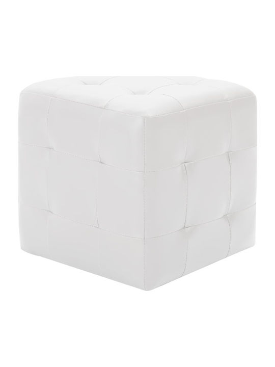 Bean Bag Stool Poof White 30x30x30cm