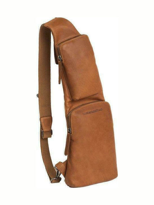 Leder Herrentasche Sling Tabac Braun