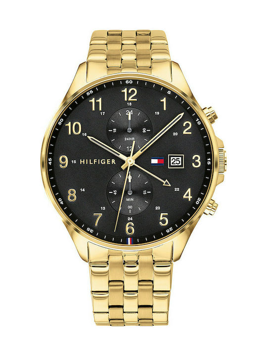 Tommy Hilfiger Watch Chronograph Battery with Gold Metal Bracelet