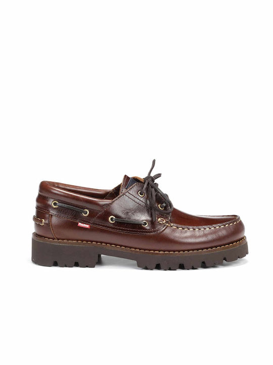 Fluchos Men's Leather Boat Shoes Brown