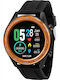 Sector S-02 46mm Smartwatch with Heart Rate Monitor (Black Silicone Strap)