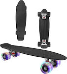 26156 Skateboard Black with Led Wheels
