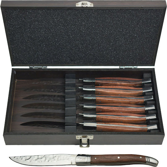 Kiro Laguiole Ножове Пържола от Неръждаема Стомана Dark Wood 10.5см 6бр