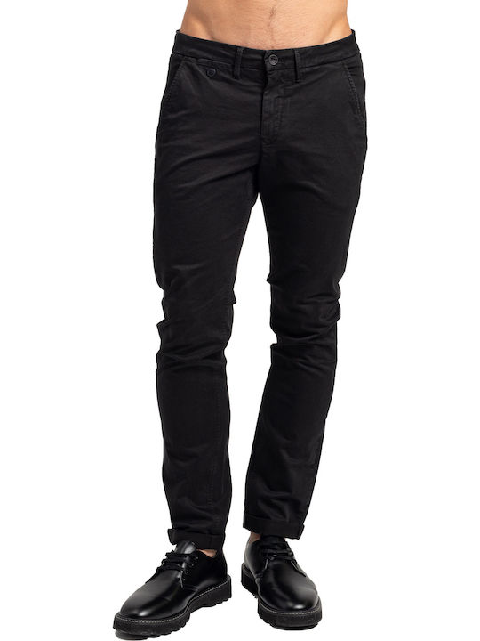 Staff Culton Ανδρικό Παντελόνι Chino Ελαστικό σε Slim Εφαρμογή Μαύρο