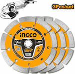 Ingco Δίσκος Διαμαντέ Δομικών DMD0123023 230mm 3τμχ