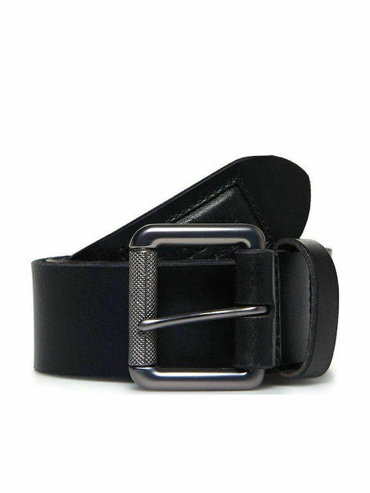 Superdry Badgeman Herren Gürtel Leder Schwarz