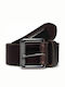 Badgeman Wide Men's Belt Leather Brown