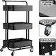 Wheeled Metallic Tool Carrier W45xD35xH87cm