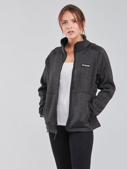 Full Women's Cardigan with Zipper Gray