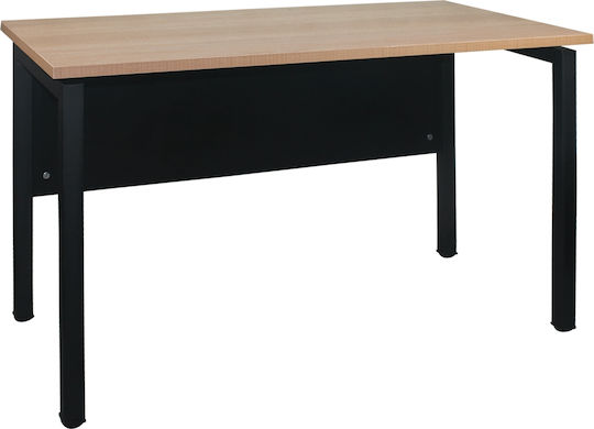 Schreibtisch Unit Holz Black / Natural mit Metallbeinen 120x60x75cm