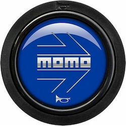 Momo Car Emblem Decoration Momo Steering Wheel Button Blue in Blue Color